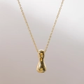 Pendentif lettre plaqué or 18 carats avec finition miroir polie et chaîne délicate - Lettre I (I)