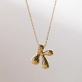 Collier avec pendentif lettre K plaqué or 18 carats poli et chaîne à mailles fines - Lettre K (K)