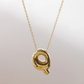 Collier avec pendentif lettre Q ballon plaqué or 18 carats avec finition miroir - Lettre Q (Q)