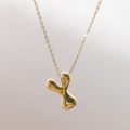Collier avec pendentif lettre ballon en or 18 carats poli avec finition miroir - Lettre Y (Y)