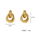 Boucles d'oreilles créoles géométriques entrelacées plaquées or 18K pour femme - Style Double Anneau Entrelacé (Style A)