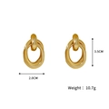 Boucles d'oreilles ovales à double boucle en plaqué or 18 carats, 3,5 x 2,0 cm - Style B à double anneau ovale entrelacé