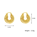Boucles d'oreilles créoles épaisses plaquées or 18K, largeur 3,1 cm et hauteur 3,5 cm - Style Créoles à Tube Épais (Style C)
