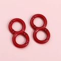 Detail of red alloy infinity double loop lobster clasps for DIY jewelry making - Red / 18x32mm