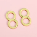 Detail of yellow matte finish 8-shaped spring rings for DIY bag and keychain accessories - Yellow / 18x32mm