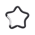 Moschettone a stella in alluminio nero con clip a molla argento per accessori fai-da-te - Forma a Stella / 1 Pezzo (49x48mm) / Nero