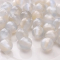 Dreamy 10mm blue-grey resin beads with pearlescent finish for DIY jewelry making - 10mm Diameter (Approx 1.5mm Hole) 10 Pcs/Pack / Off-White