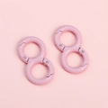 Zwei rosa 8er-Karabiner aus Legierung mit Doppelspringring für DIY-Schlüsselanhänger - Rosa