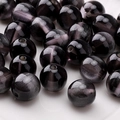Deep purple 10mm resin dream beads with cat-eye glitter effect for DIY jewelry - 10mm Diameter (Approx 1.5mm Hole) 10 Pcs/Pack / Black