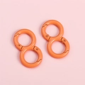 Zwei hellorangefarbene 8-förmige Karabinerhaken aus Legierung für DIY Schlüsselanhänger - Orange