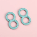 Doppelring-Karabiner in Mintblau mit mattem Lack-Finish für DIY-Schlüsselanhänger - Blaugrün