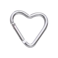Moschettone in alluminio a forma di cuore argento lucido per borse e portachiavi - Forma di Cuore / 1 Pezzo (44x45mm) / Argento