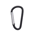 Moschettone a forma di D in alluminio nero con chiusura argento per borse e portachiavi - Forma a D / 1 Pezzo (24x46mm) / Nero