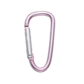 Moschettone in alluminio a forma di D rosa viola con chiusura a molla argento - Forma a D / 1 Pezzo (24x46mm) / Rosa
