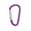 Moschettone a forma di D in alluminio viola con chiusura argento per borse e DIY - Forma a D / 1 Pezzo (24x46mm) / Viola scuro