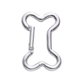 Moschettone in alluminio argento a forma di osso clip a molla per portachiavi fai-da-te - Forma di Osso / 1 Pezzo (49x32mm) / Argento