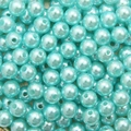 Light blue pearlized acrylic beads for DIY jewelry making with smooth glossy finish - Lake Blue