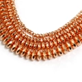 Multilayer rose gold faceted hematite bead necklace with metallic reflective finish - 3mm x 2mm (Approx. 190 Pcs/Pack) / Rose Gold