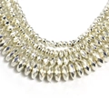 Multilayered faceted silver hematite beaded necklace with reflective metallic shine - 3mm x 2mm (Approx. 190 Pcs/Pack) / Silver