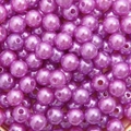 Lustrous purple ABS pearl beads with precision holes for DIY jewelry and crafts - Light Purple