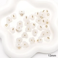 Translucent white flower charm 13mm with gold core for DIY handmade jewelry making - Three-Petal Flower Shape / 13mm (5 Pieces/Pack) / White