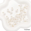 White flower charm 11x7mm with pearl center and gold ring for DIY jewelry making - Lily of the Valley Shape / 11x7mm (5 Pieces/Pack) / White
