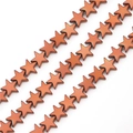 Polished pentagram star spacer beads in metallic bronze finish for DIY jewelry - 4mm (Approx. 120 Pieces/Pack) / Copper