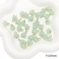 Green resin flower pendants 11x7mm with faux pearl center and golden rings - Lily of the Valley Shape / 11x7mm (5 Pieces/Pack) / Light Green