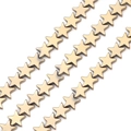 Golden star-shaped hematite beads with metallic electroplated finish for DIY jewelry - 4mm (Approx. 120 Pieces/Pack) / Plated KC Gold