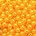 Polished bright orange ABS acrylic pearl beads with center holes for DIY jewelry - Gold Yellow