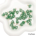 Green flower DIY pendant with pearl center and gold loop for jewelry making 11x7mm - Lily of the Valley Shape / 11x7mm (5 Pieces/Pack) / Green