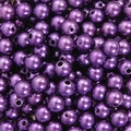 DIY dark purple round acrylic faux pearls with metallic luster and through-hole for jewelry - Deep purple