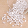 White irregular baroque imitation pearl beads for handmade jewelry DIY bracelets - Small Rice Style (#27)