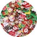 Assorted Christmas resin charms featuring Santa, snowman, and reindeer for DIY jewelry - 8-11mm / Drip Oil Christmas Style (50 Pieces/Pack) (BSB126)