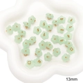 13mm light green glass petal bead charm with gold ring for DIY jewelry making - Pear Blossom Shape / 13mm (5 Pieces/Pack) / Light Green