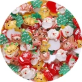 Mix of colorful Christmas resin charms featuring Santa, reindeer and trees for DIY crafts - 8-11mm / Christmas Style (20 Pieces/Pack) (BSB126)
