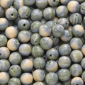 Perles rondes en résine DIY avec texture marbrée peinture à l'huile verte et bleue - Beige Vert / 8mm Diamètre (20 Pièces/Paquet)