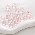 Cuentas facetadas de vidrio rosa para creación de pulseras y bisutería DIY - 20 Piezas/Paquete / Rosa