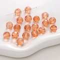 Cuentas facetadas de cristal naranja rojizo para joyería DIY en plato cerámico - 20 Piezas/Paquete / Rojo Anaranjado