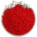 Leuchtend rote Glasperlen für DIY-Schmuck in einem dekorativen silbernen Tablett serviert - Stil 35 (10g/Packung)