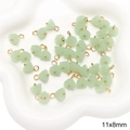 Light green glass jade-style 11x8mm lotus seedpod charms with gold rings for DIY jewelry - Lotus Seed Pod Shape / 11x8mm (5 Pieces/Pack) / Light Green