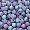 Perles en résine DIY avec motifs marbrés vert menthe et lavande pour bijoux - Bleu-violet