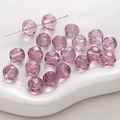 Cuentas de vidrio tallado en color violeta claro con acabado pulido para joyería DIY - 20 Piezas/Paquete / Púrpura Rosa