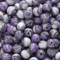 Perles en résine motif marbre violet et peinture à l'huile pour création de bijoux DIY - Blanc Pourpre