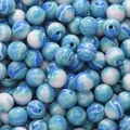 Perles en résine à texture marbrée bleue et blanche pour création de bijoux DIY - Blanc Bleu