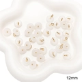 12mm creamy white glass faux jade ping an kou charms with golden metal clasp - Safety Buckle Shape / 12mm (5 Pieces) / White