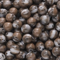 Perles rondes en résine marbrée marron pour bijoux DIY avec motifs tourbillonnants - Blanc Café