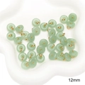 Light green faux jade pendant with gold double rings in 12mm size for DIY jewelry - Safety Buckle Shape / 12mm (5 Pieces) / Light Green
