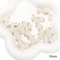 White 10mm faux jade stone pendant beads with golden metal loops for DIY jewelry making - Lantern Shape / 10mm (5 Pieces/Pack) / White