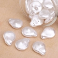 White skeleton shaped baroque pearl beads for DIY jewelry making and craft projects - Flat Gourd Style (#38)